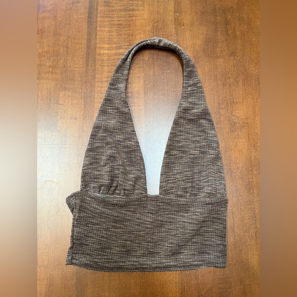 H&M Brown Halter Crop Top